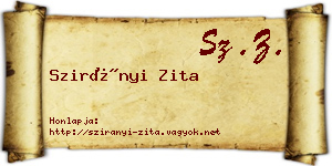 Szirányi Zita névjegykártya